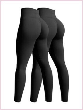 OQQ 2 Piece Yoga Pants Butt Lifting Workout Leggings High Waist